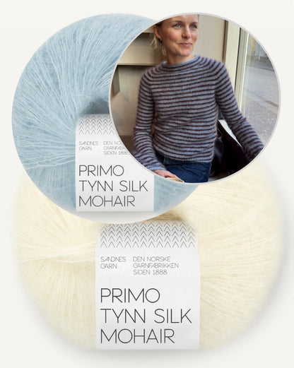 Frankie Blouse | feine Streifen aus Primo Tynn Silk Mohair von Sandnes Garn