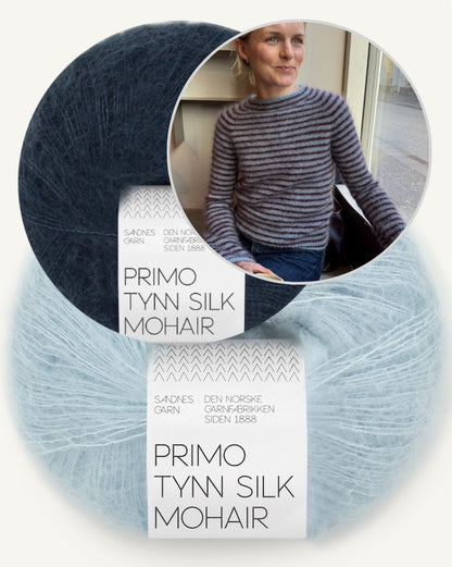 Frankie Blouse | feine Streifen aus Primo Tynn Silk Mohair von Sandnes Garn