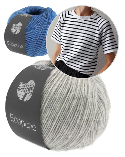 Paula-m Freestyle Shirt Stripes mit Ecopuno von Lana Grossa 11