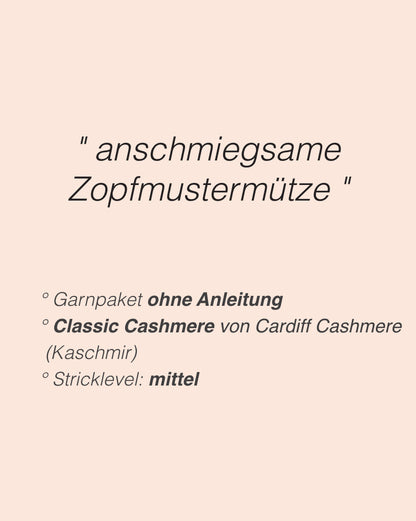 Fresno Hat | extra weiches Zopfmuster aus Classic Cashmere von Cardiff