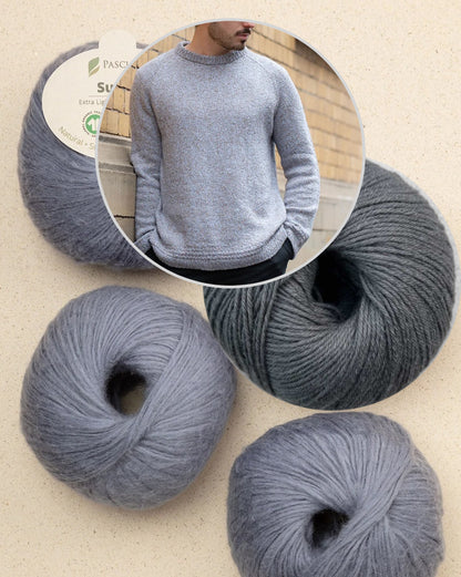 Granite Line Sweater | light melange effect made from Puno and Suave by Pascuali