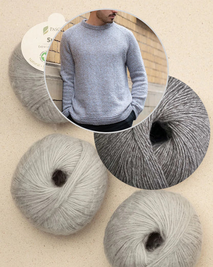 Granite Line Sweater | light melange effect made from Puno and Suave by Pascuali