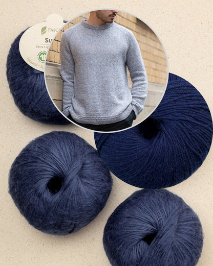 Granite Line Sweater | light melange effect made from Puno and Suave by Pascuali