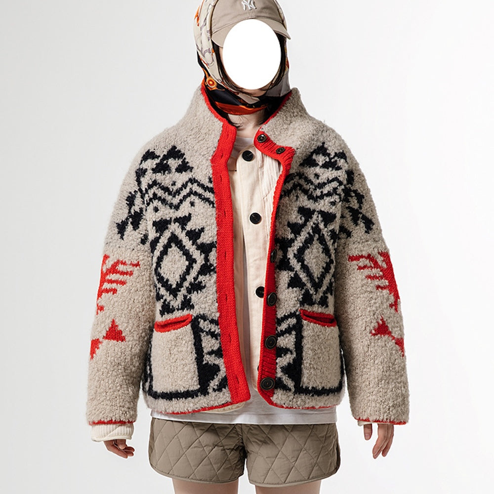 Winter Chunky Jacket von grey level knitter mit Teddy Dear und Woolia von Gepard Garn 8
