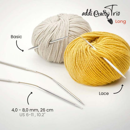 CraSyTrio bas aiguilles à tricoter longues - 26cm 