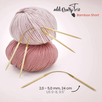CraSyTrio Strumpfstricknadeln Bambus - 24cm