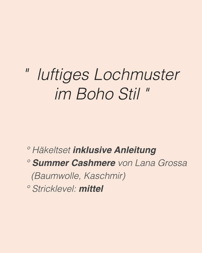 Häkeltop - Nordic Knits | Boho Top aus Summer Cashmere von Lana Grossa