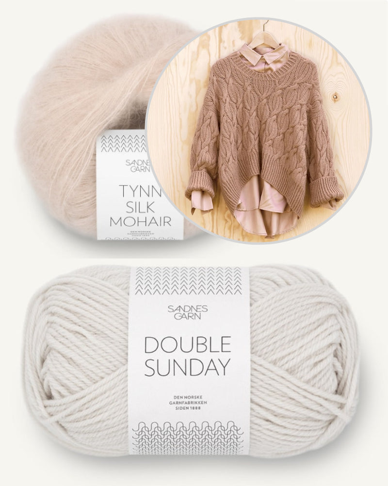 Haley Pullover | piękny warkoczowy wzór z Double Sunday i Tynn Silk Mohair od Sandnes Garn