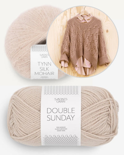 Haley Pullover | piękny warkoczowy wzór z Double Sunday i Tynn Silk Mohair od Sandnes Garn