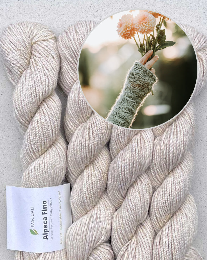 Handstulpen Wiesenblume | verzaubertes Muster aus Alpaca Fino von Pascuali