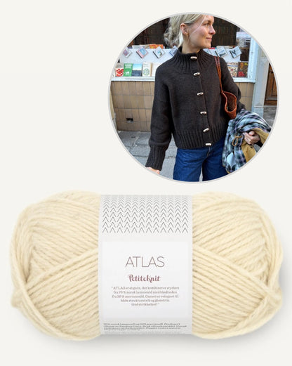 Hannah-jakke | enkel jakke i Atlas fra Sandnes Garn