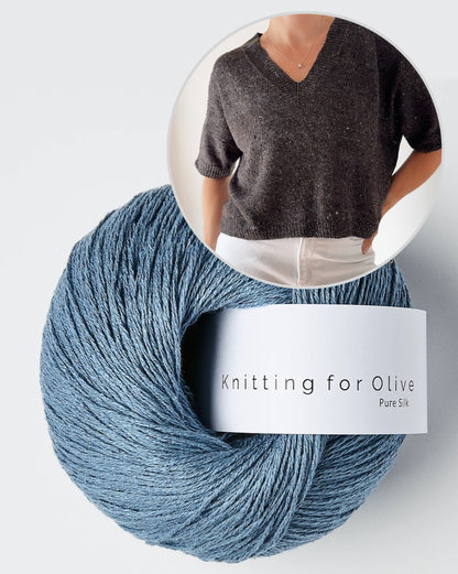 Hanuma Shirt V-Neck | vorteilhafter V-Ausschnitt aus Pure Silk von Knitting for Olive