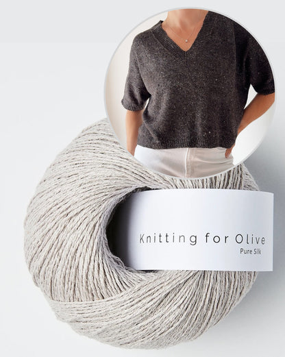 Hanuma Shirt V-Neck | vorteilhafter V-Ausschnitt aus Pure Silk von Knitting for Olive