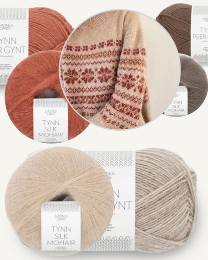 Harriet Sweater | fantastisches Blumenmuster aus Tynn Peer Gynt und Tynn Silk Mohair