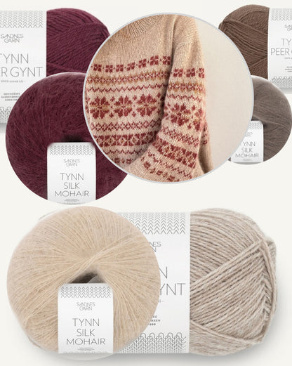 Harriet Sweater | fantastisches Blumenmuster aus Tynn Peer Gynt und Tynn Silk Mohair