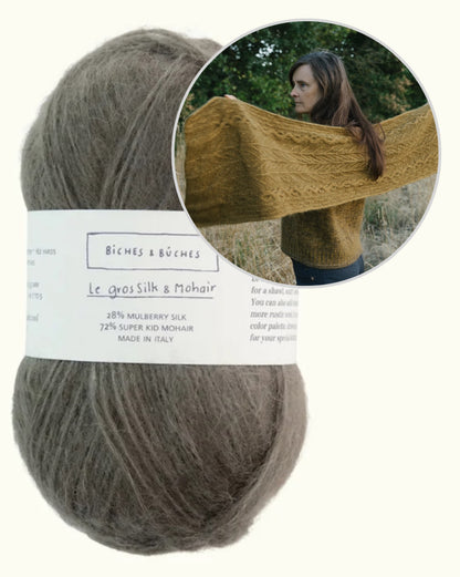 Scialle Havu | motivo floreale in Le Gros Silk & Mohair di Biches & Bûches
