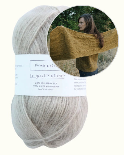 Scialle Havu | motivo floreale in Le Gros Silk & Mohair di Biches & Bûches