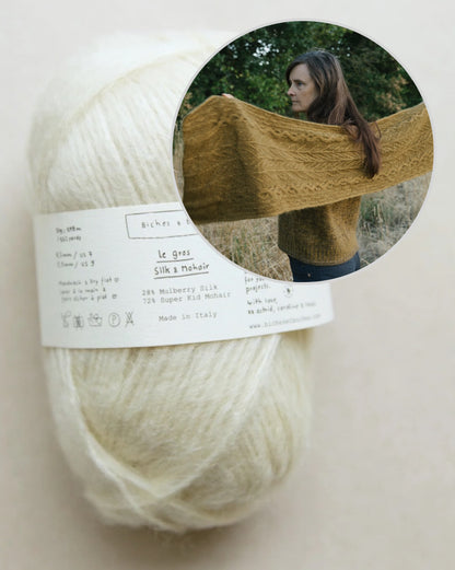 Scialle Havu | motivo floreale in Le Gros Silk & Mohair di Biches & Bûches
