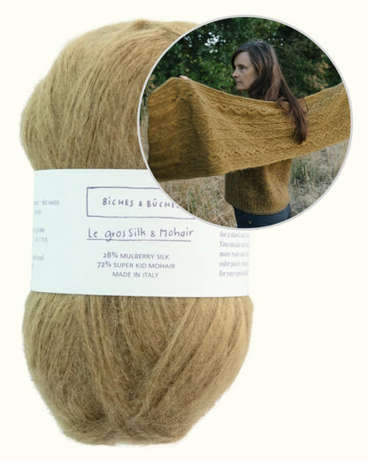 Scialle Havu | motivo floreale in Le Gros Silk & Mohair di Biches & Bûches