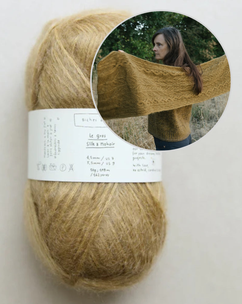 Scialle Havu | motivo floreale in Le Gros Silk & Mohair di Biches & Bûches