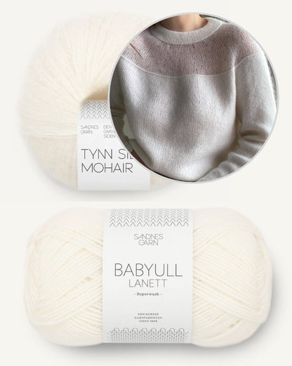 Blusa Heaven | romantica e femminile in Babyull Lanett e Tynn Silk Mohair di Sandnes Garn