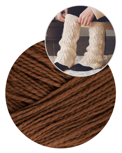 Heidi Leg Warmers | warme Zopfmusterstulpen aus Woolia von Gepard Garn