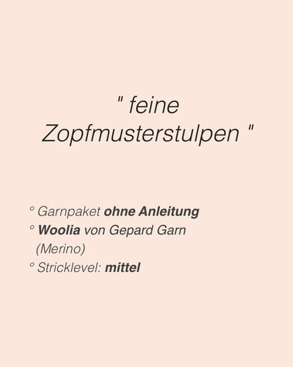 Heidi Leg Warmers | warme Zopfmusterstulpen aus Woolia von Gepard Garn