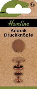 Hemline, Anorak Druckknöpfe, 10 Stück, 15mm Durchmesser, Bronze