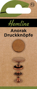 Hemline, Anorak Druckknöpfe, 10 Stück, 15mm Durchmesser, gold