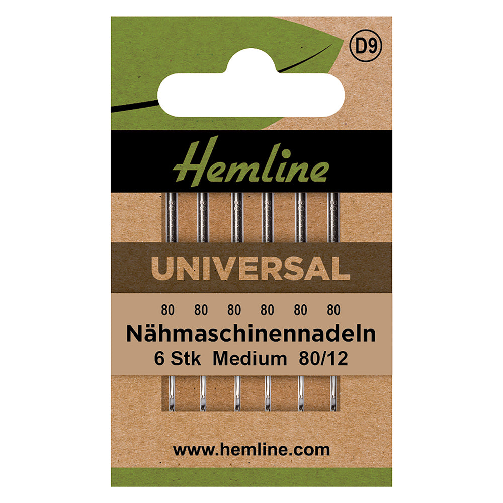Hemline Universal-Nähmaschinennadeln – Größe 80/12, 5 Stück, Für Gewebte & Gestrickte Stoffe