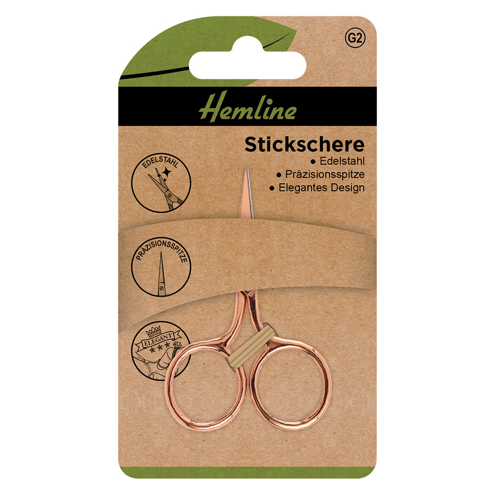 Hemline Stickschere rose gold mit Verpackung