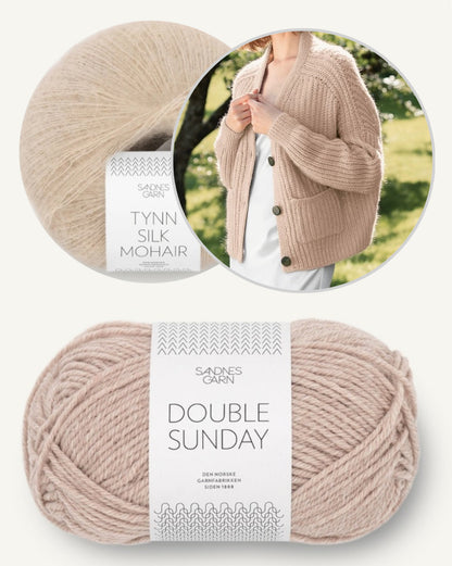 Hennie Jacket | casual cardigan in half brioche stitch made from Double Sunday and Tynn Silk Mohair by Sandnes Garn