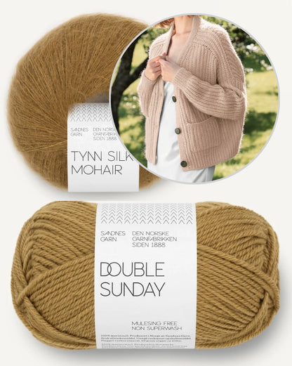 Hennie Jacket | casual cardigan in half brioche stitch made from Double Sunday and Tynn Silk Mohair by Sandnes Garn