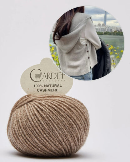 Hooded Shawl Vest | super alsidig og ekstremt blød i Classic Cashmere fra Cardiff