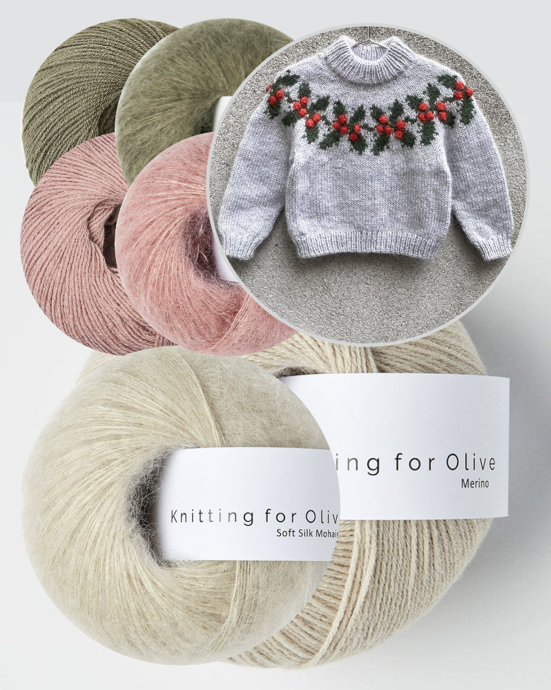Holly Sweater Kids | bezaubernder Weihnachtspullover aus Merino und Soft Silk Mohair von Knitting for Olive