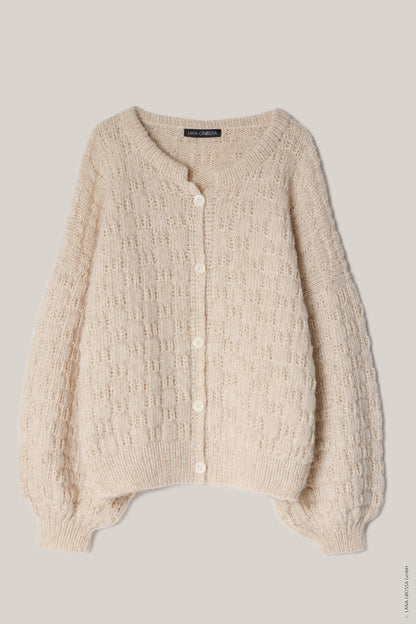 Nordic Bubble Cardigan | fluffig leicht aus Natural Alpaca Pelo von Lana Grossa