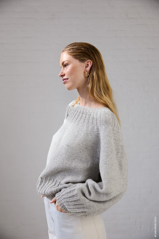 Rundpassenpullover mit Rippenrand aus Cashmere Kiss von Lana Grossa 1