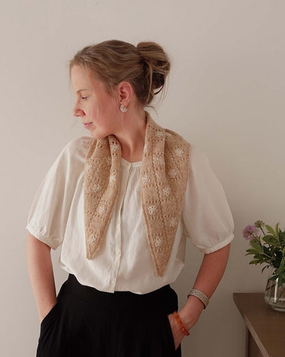 Meadowbright | romantic lace pattern in Le Petit Lambswool by Biches & Bûches
