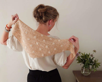 Meadowbright | romantic lace pattern in Le Petit Lambswool by Biches & Bûches