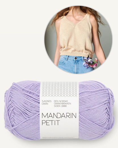 Iris Top | afslappet og behagelig i Mandarin Petit fra Sandnes Garn