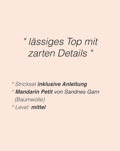 Iris Top | afslappet og behagelig i Mandarin Petit fra Sandnes Garn