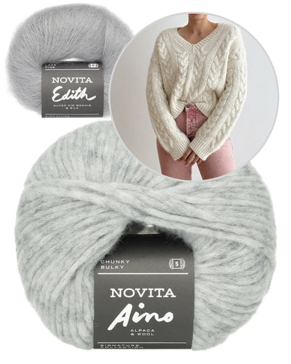 James Sweater V-Neck | oversize Zopfmuster aus Aino und Edith von Novita