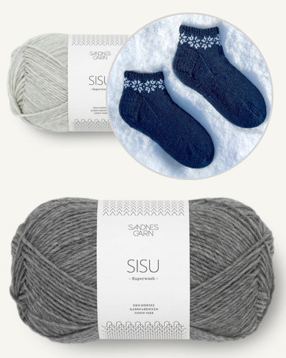 January Socks | Schneeflockenmuster aus Sisu von Sandnes Garn mit Gratisanleitung