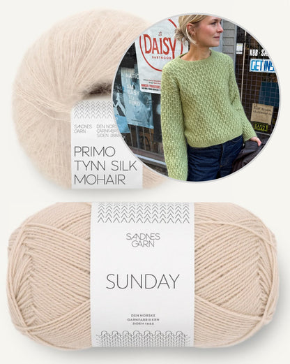 Jenny Blouse | fluffiges Smockmuster aus Sunday und Primo Tynn Silk Mohair von Sandnes Garn
