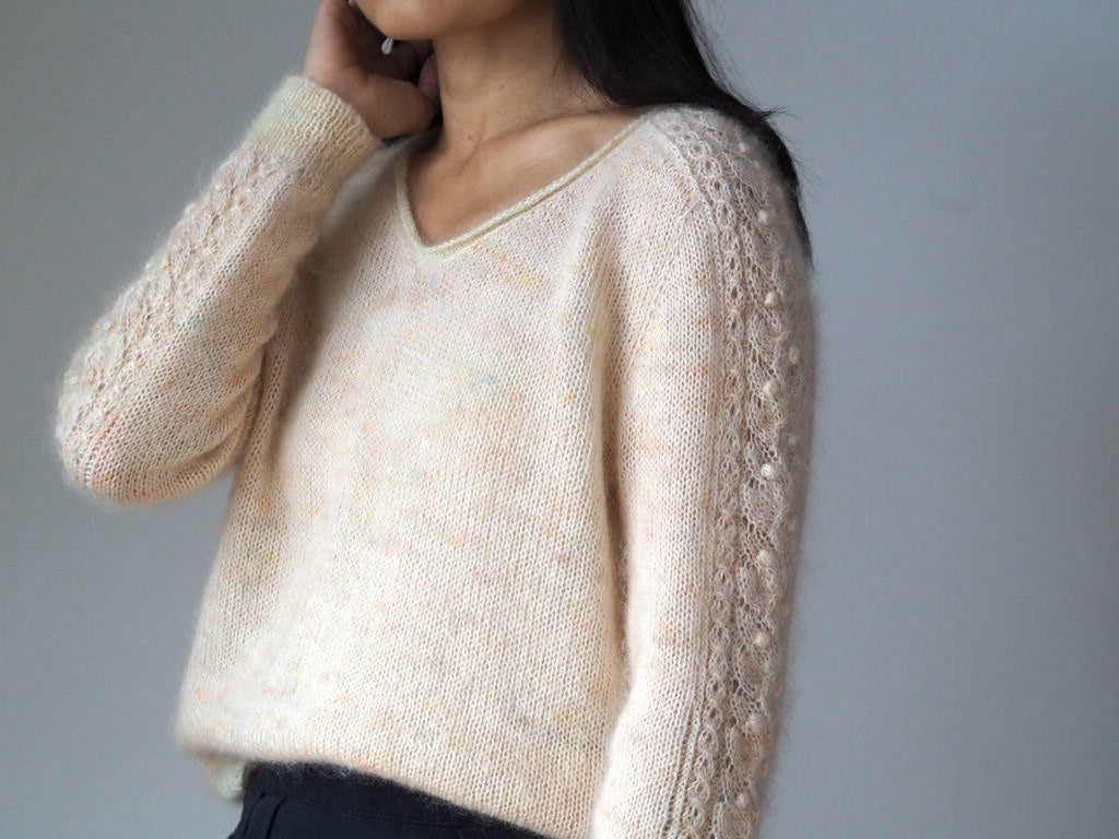 Tea of Heaven Sweater von Joanna Ang mit Alpakka Folgetrad und Tynn Silk Mohair von Sandnes Garn 4