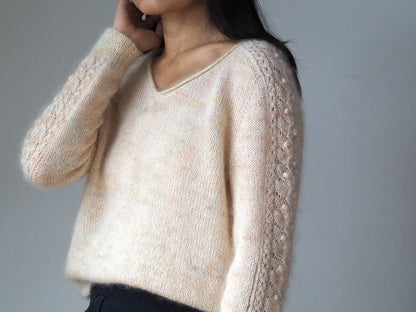 Tea of Heaven Sweater von Joanna Ang mit Alpakka Folgetrad und Tynn Silk Mohair von Sandnes Garn 4