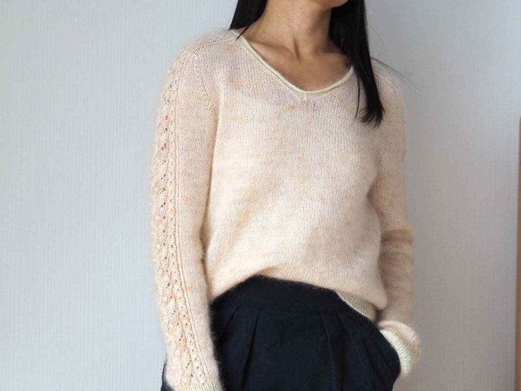 Tea of Heaven Sweater von Joanna Ang mit Alpakka Folgetrad und Tynn Silk Mohair von Sandnes Garn 7