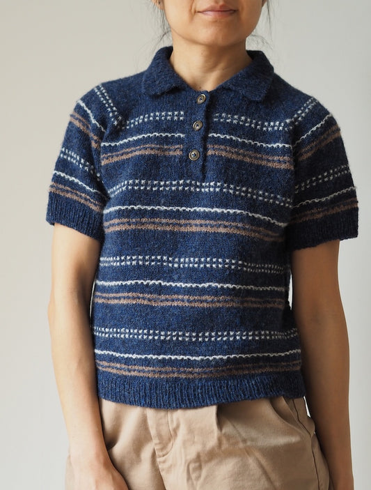 Morse Polo | zarte Strukturstreifen aus Le Petit Lambswool von Biches & Bûches