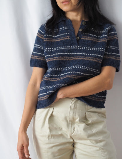 Morse Polo | zarte Strukturstreifen aus Le Petit Lambswool von Biches & Bûches