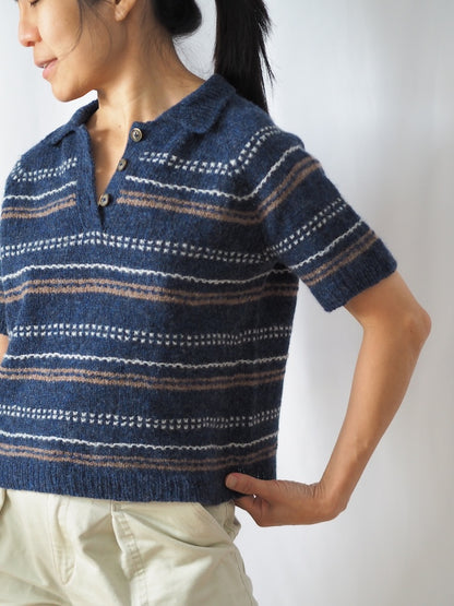 Morse Polo | zarte Strukturstreifen aus Le Petit Lambswool von Biches & Bûches